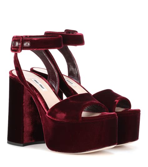 miu miu crossbody velvet platform sandals|mi miu prada official site.